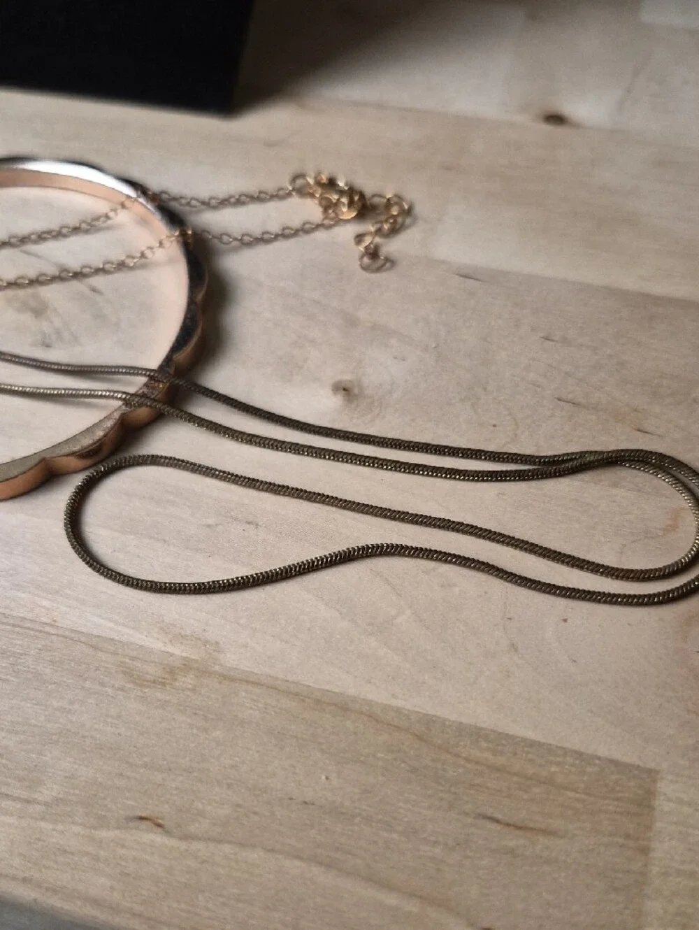 Source Unknown Gold-Tone Rope Necklace and Rose Gold Bracelets Set